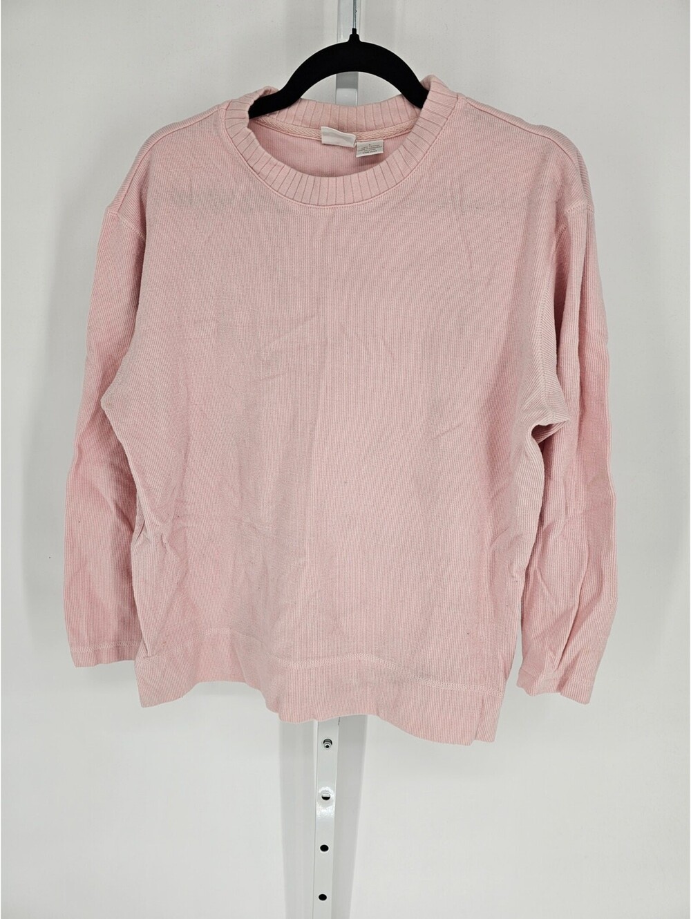 Cherokee Women's Pink Cotton Crew Neck Long Sleeve Casual Knitted Sweater Size L